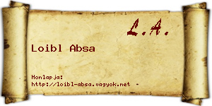 Loibl Absa névjegykártya